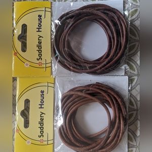 3 MM round leather chord for artisan and hand crafted work in light & red brown